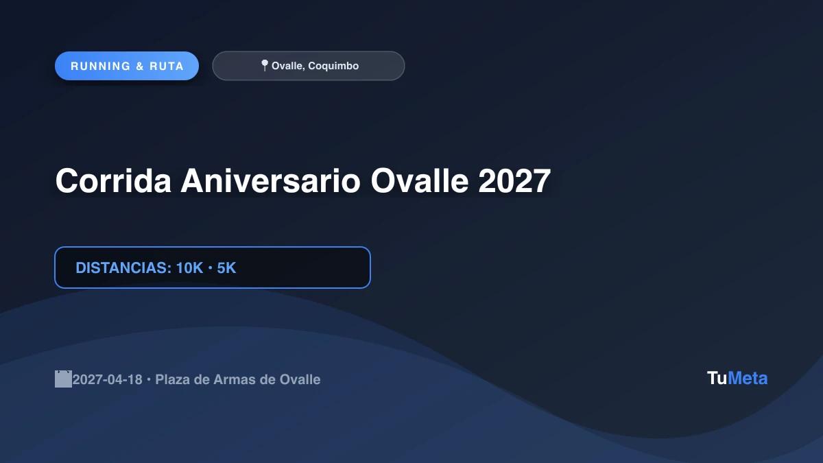 Imagen del evento Corrida Aniversario Ovalle 2027