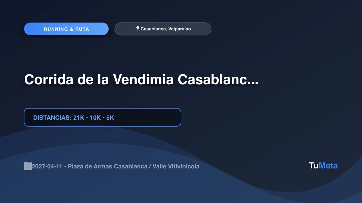Imagen del evento Corrida de la Vendimia Casablanca 2027