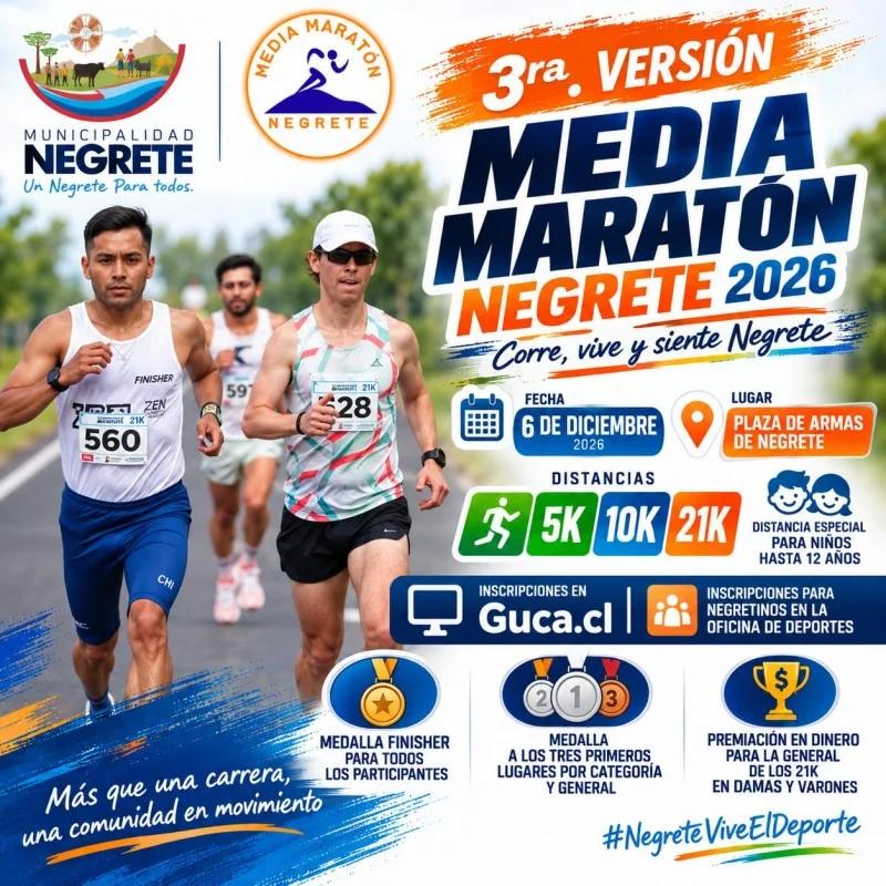 Imagen del evento 3ra Versión Media Maratón Negrete 2026